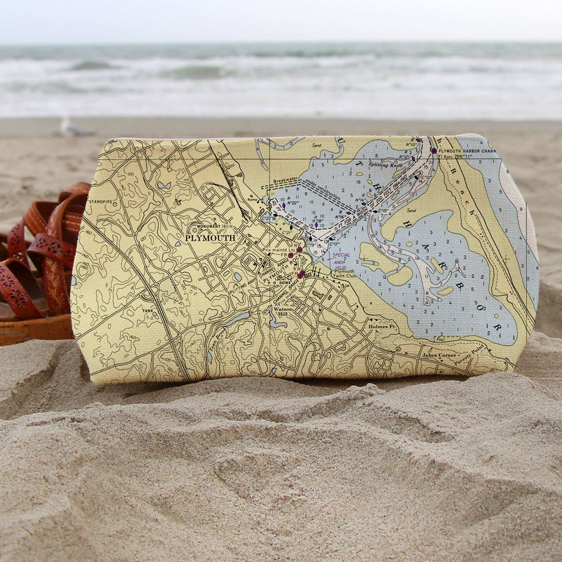 Plymouth Nautical Chart Map - Travel Pouch