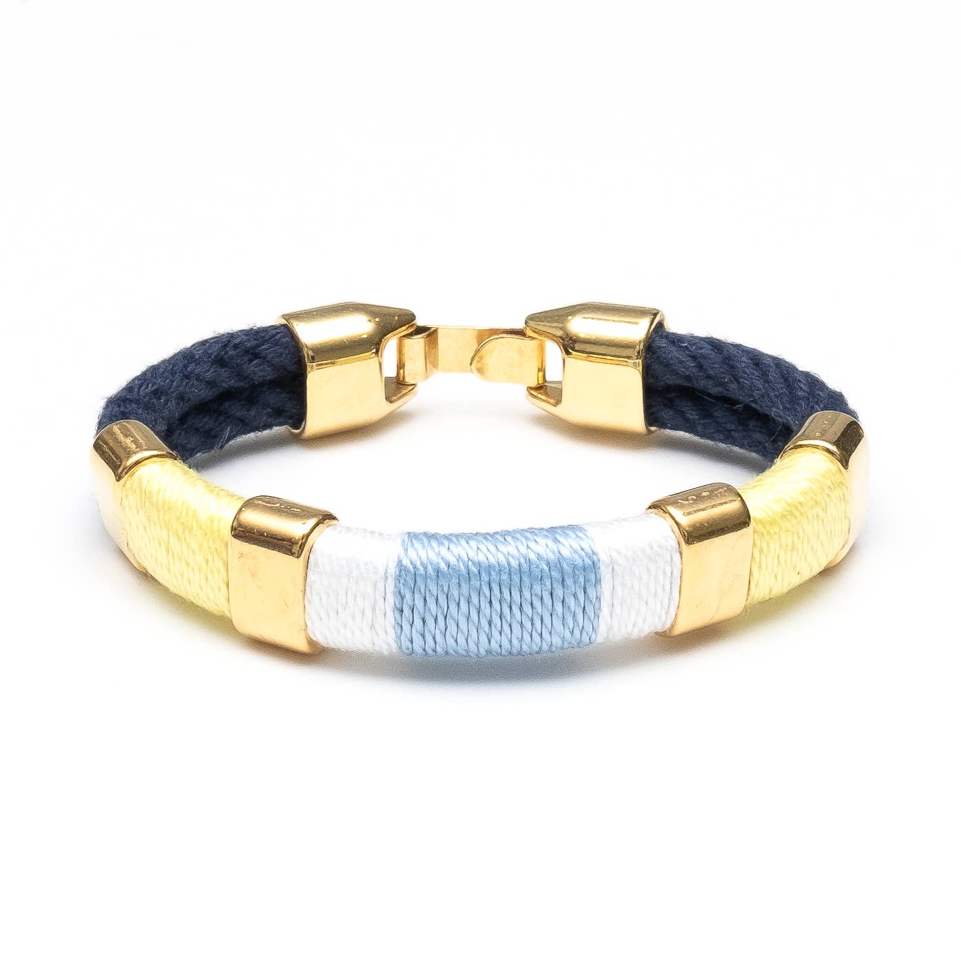 Newbury - Navy/Yellow/White/Blue/Gold - Nautical Bracelet