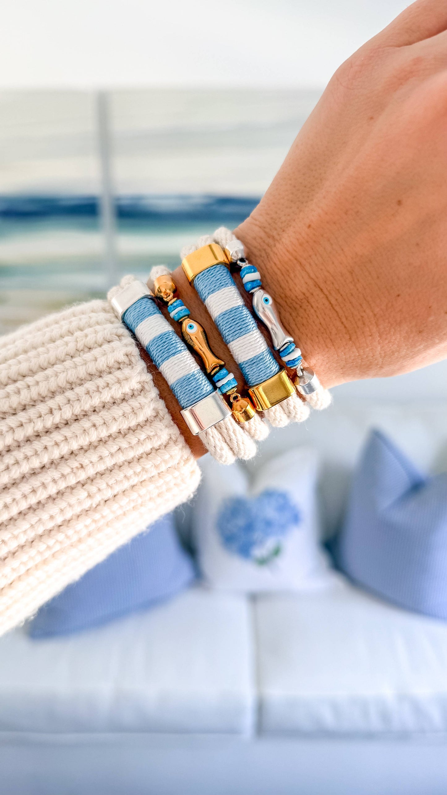 Chappie - Ivory/Gold - Nautical Rope Bracelet