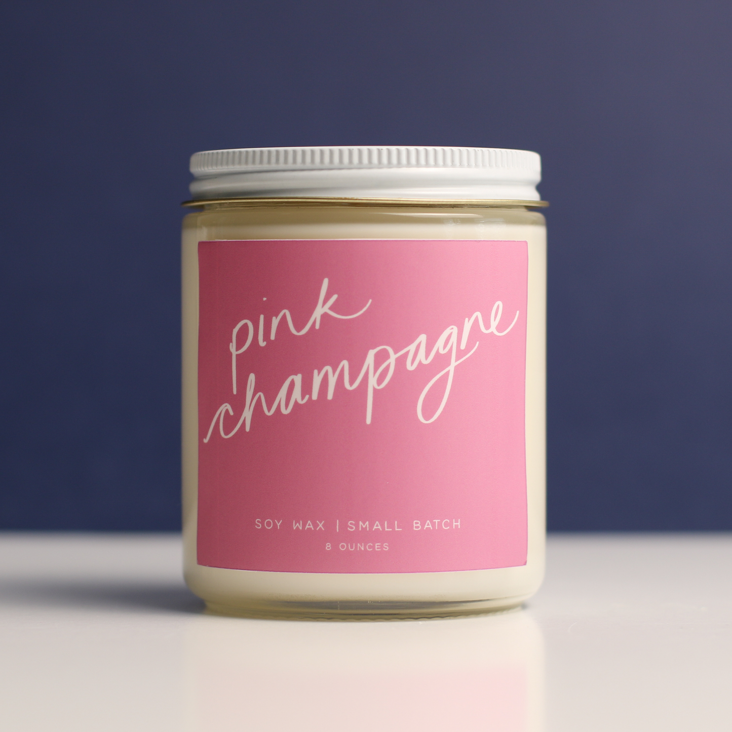 Pink Champagne: 8 oz Soy Wax - Small Batch Candles
