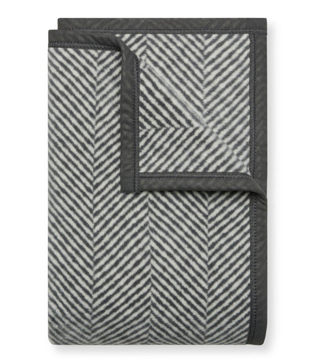 Harborview Herringbone Ash Midi Blanket: Original Size