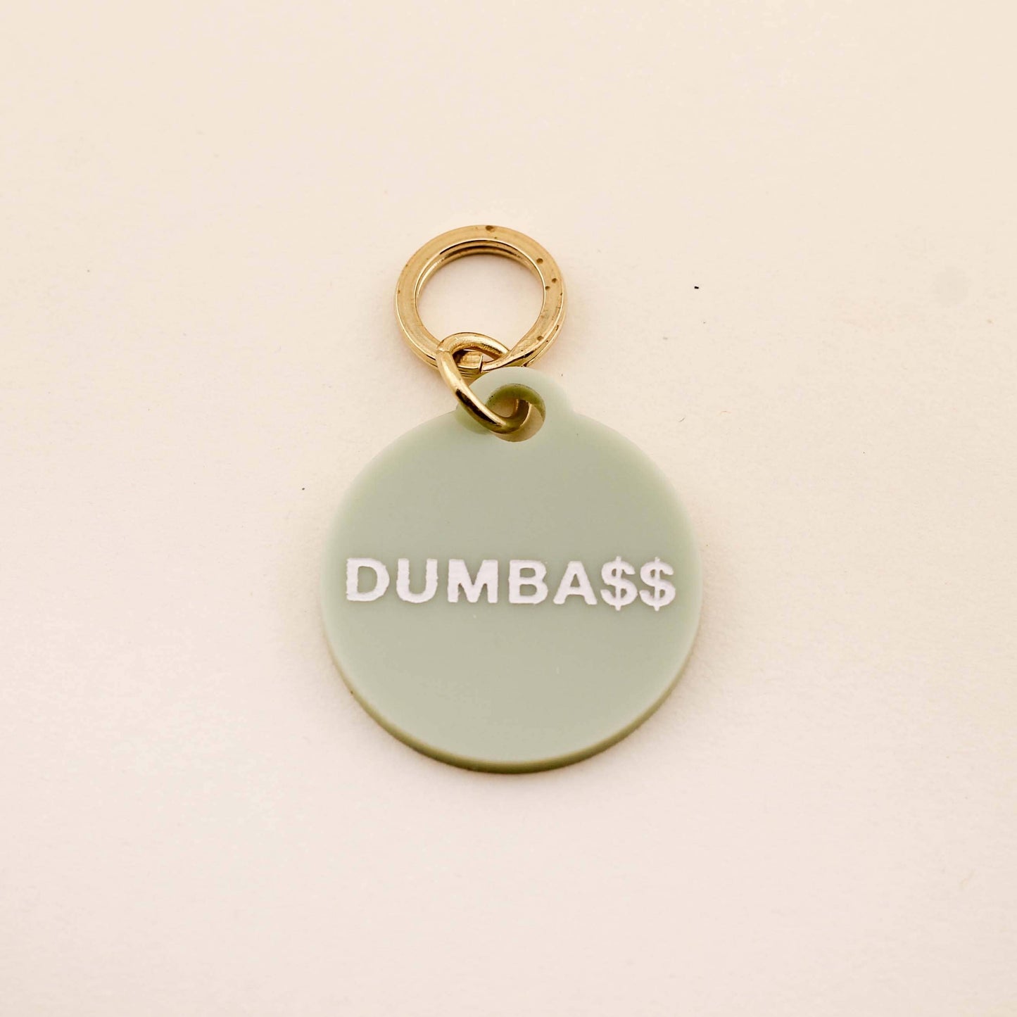 Dumba$$ Pet Tag: Sage Green Acrylic