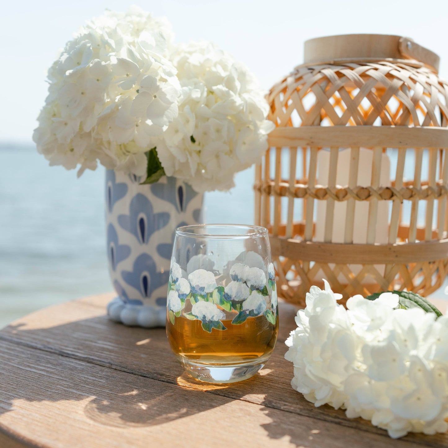 Wine Glass - Coastal Hydrangea