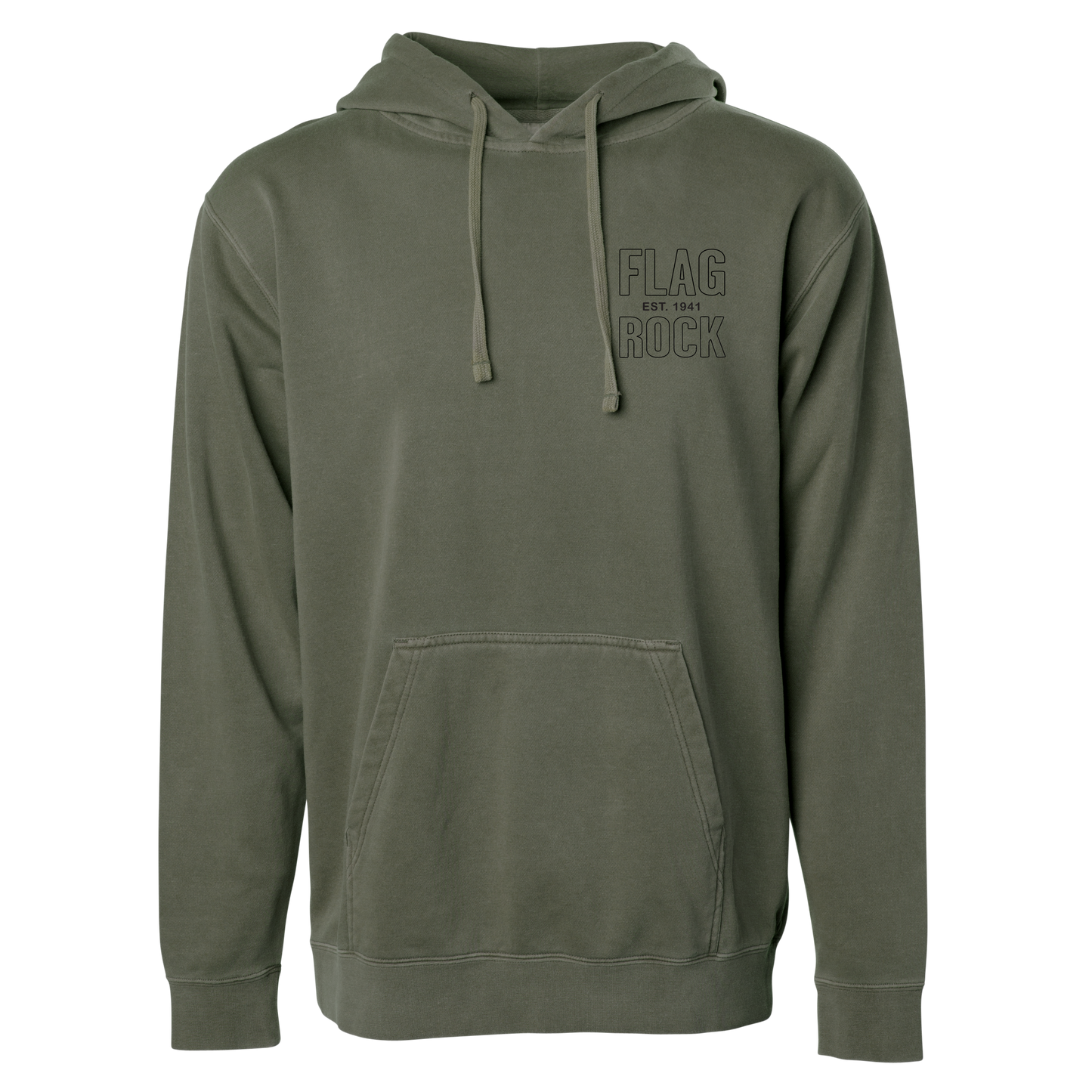 Flag Rock Hoodie - Unisex (Army Green)