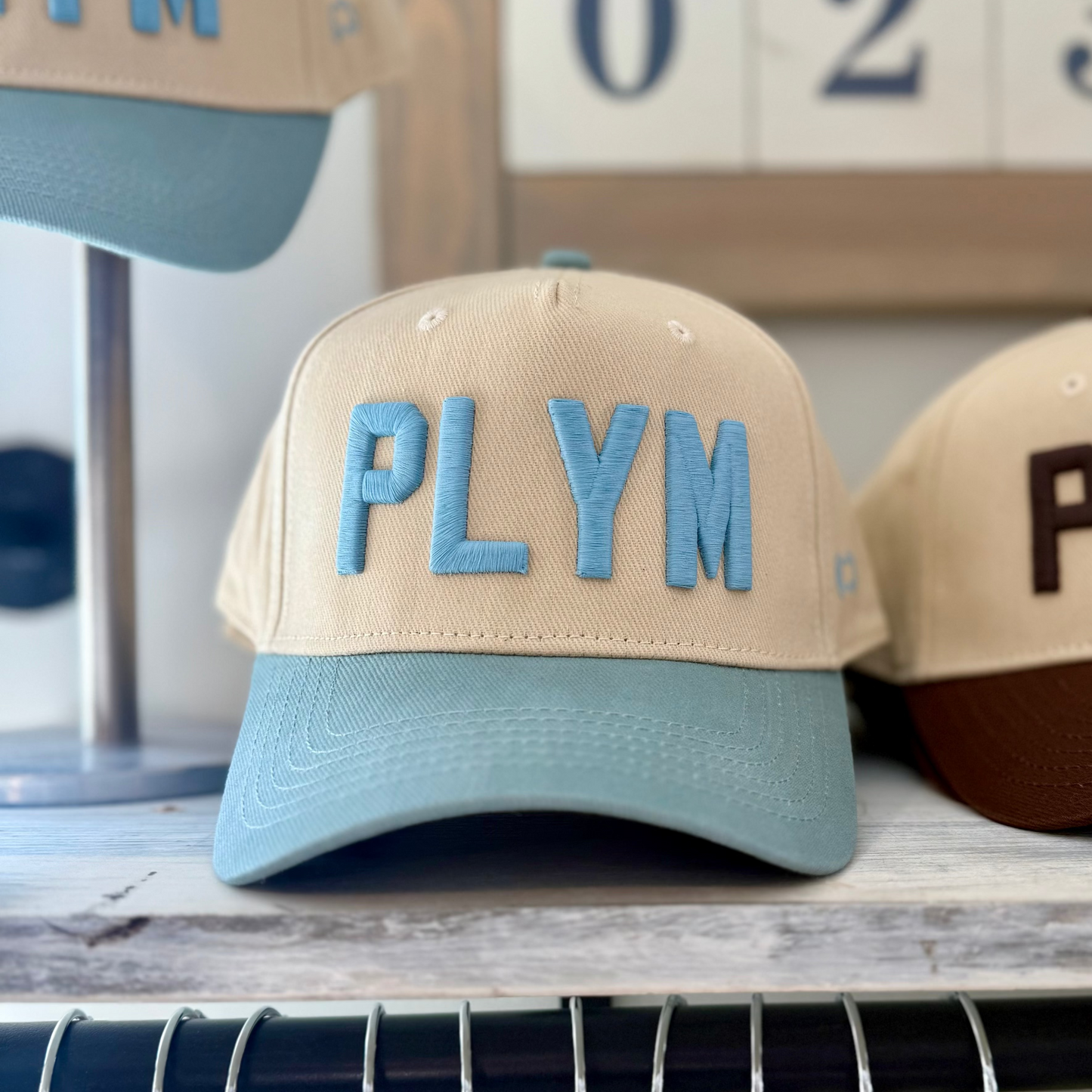 Vintage Cream/Bue Trucker Hat - PLYM
