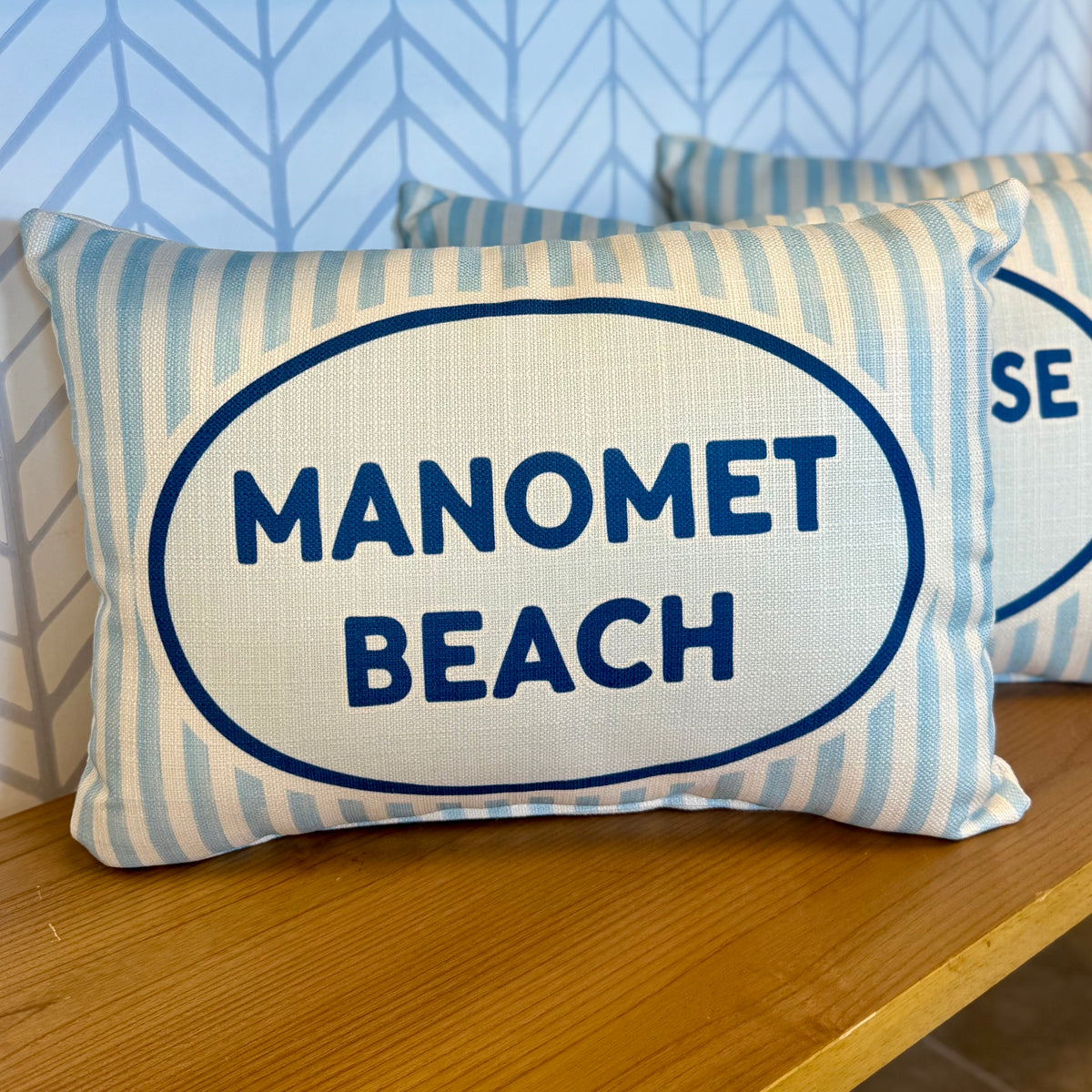 Oval Stripe Manomet Beach Pillow