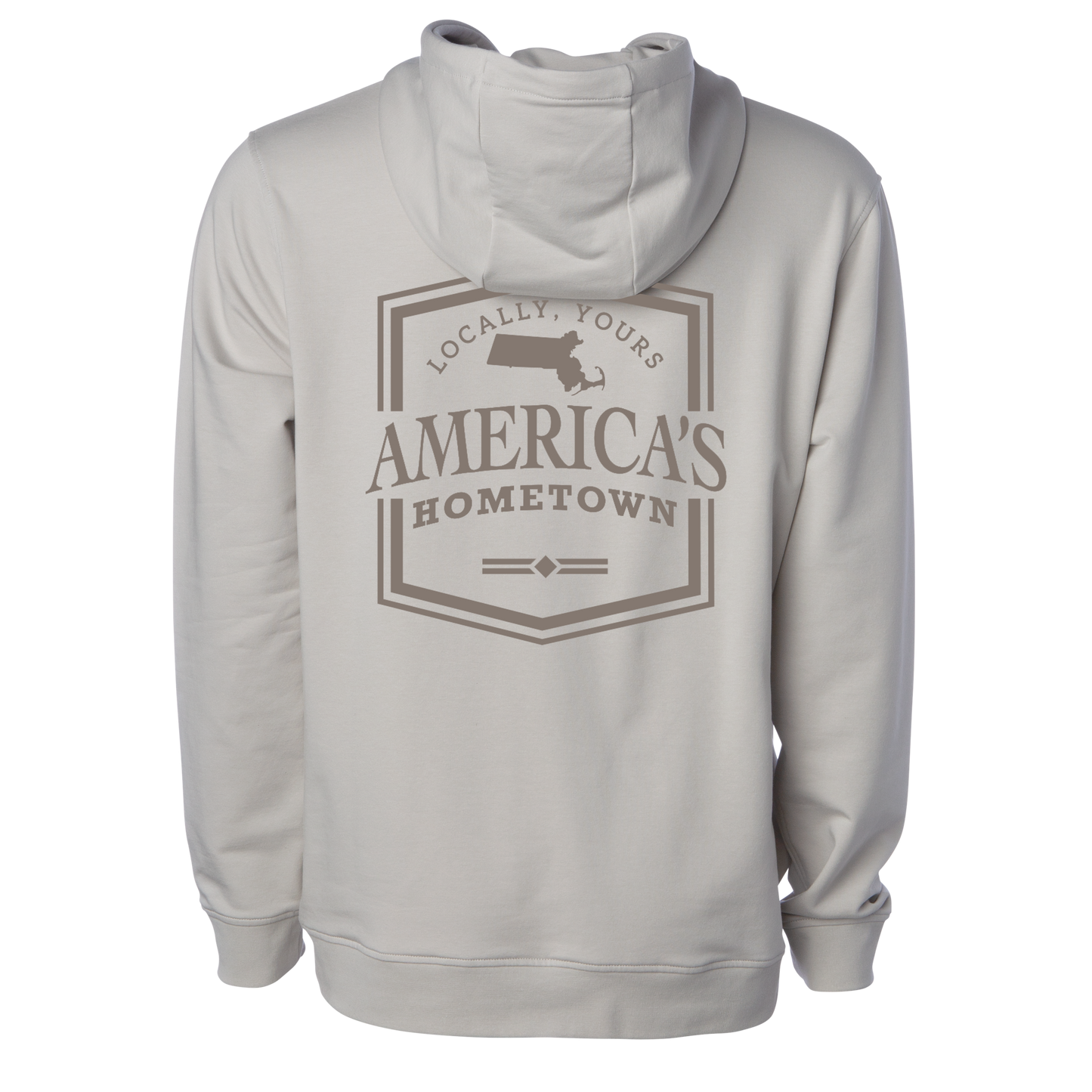 Americas Hometown Emblem Mens Hoodie - Smoke