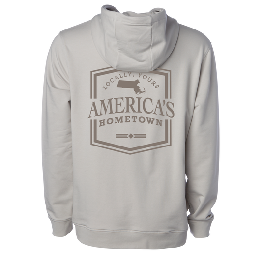 Americas Hometown Emblem Mens Hoodie - Smoke