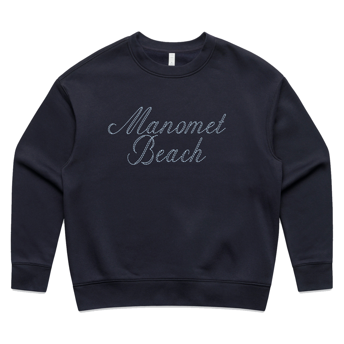 Stitched Manomet Beach Womens Crew - Ink Blue