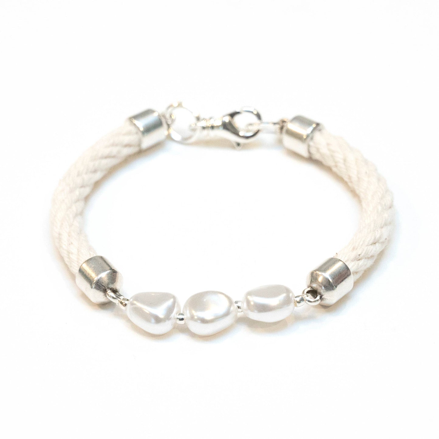 Atlantic - Ivory/Silver - Nautical Rope Bracelet