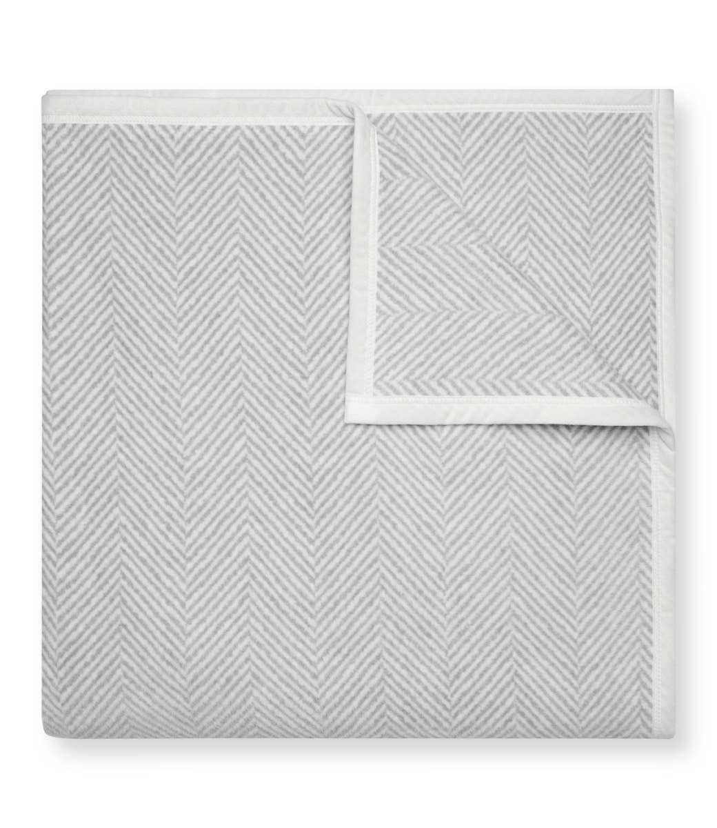 Harborview Herringbone Light Grey Blanket: Original