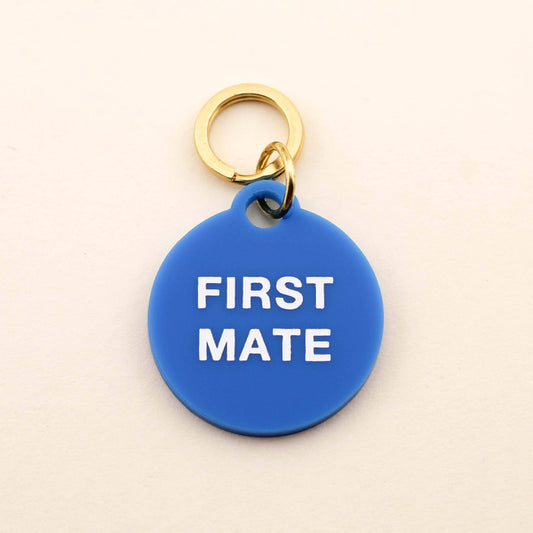 First Mate Pet Tag: Bright Blue Acrylic