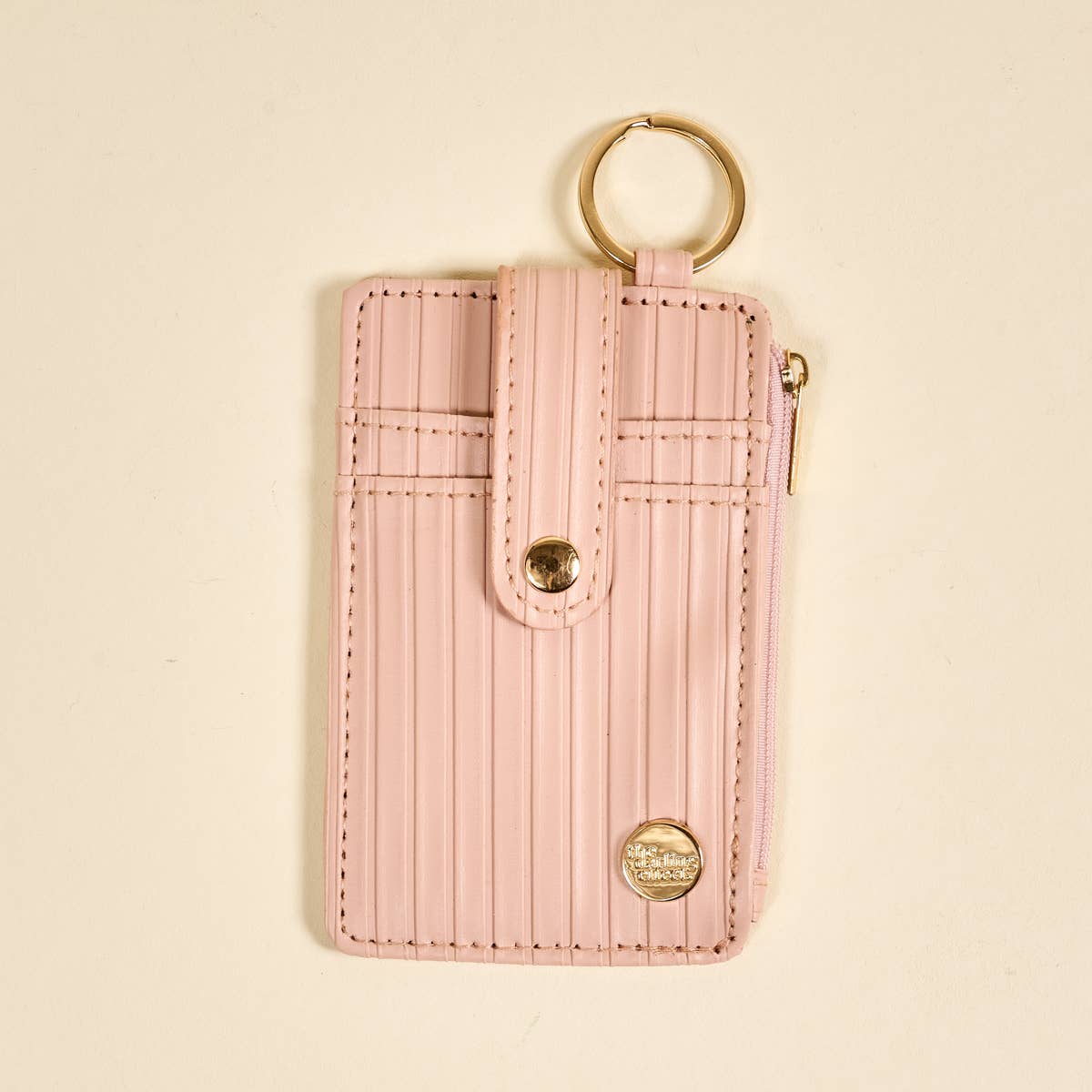 Ripple Ridge Keychain Wallet β Blush