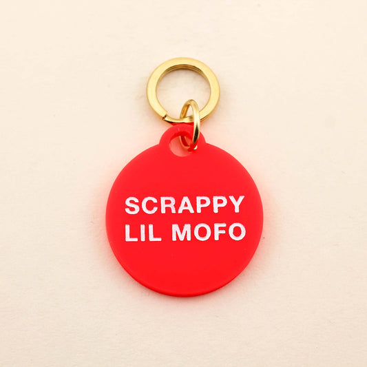Scrappy Lil Mofo Pet Tag: Fire Red Acrylic