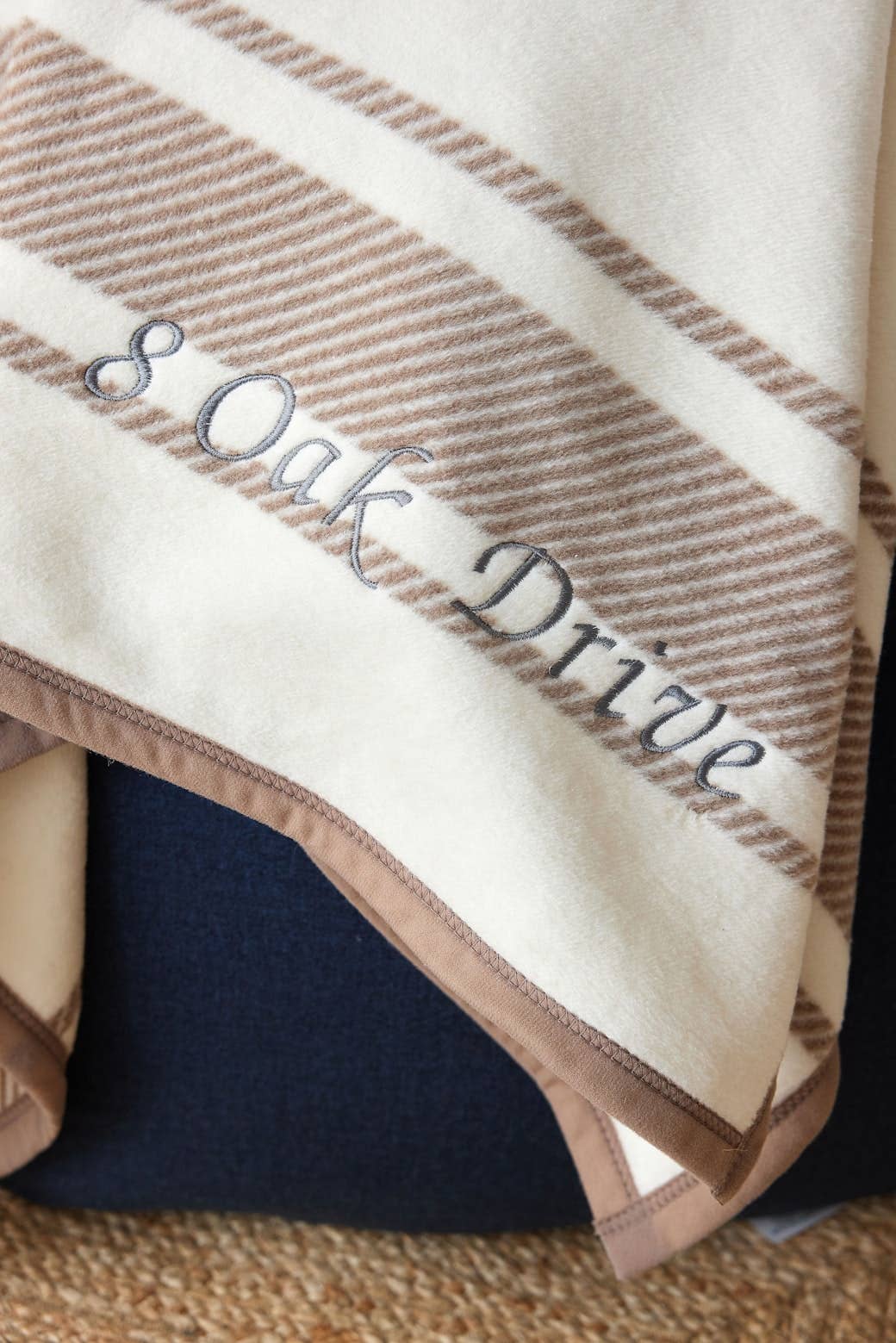 Dockside Stripe Sepia Blanket: Original Size