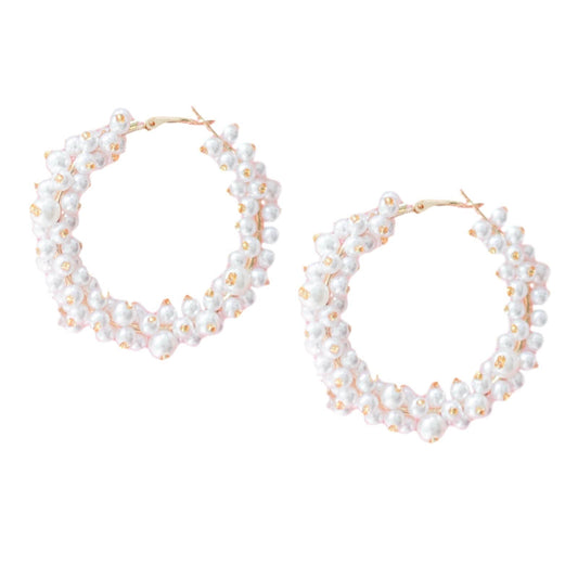 2" Pearl Cluster Hoops