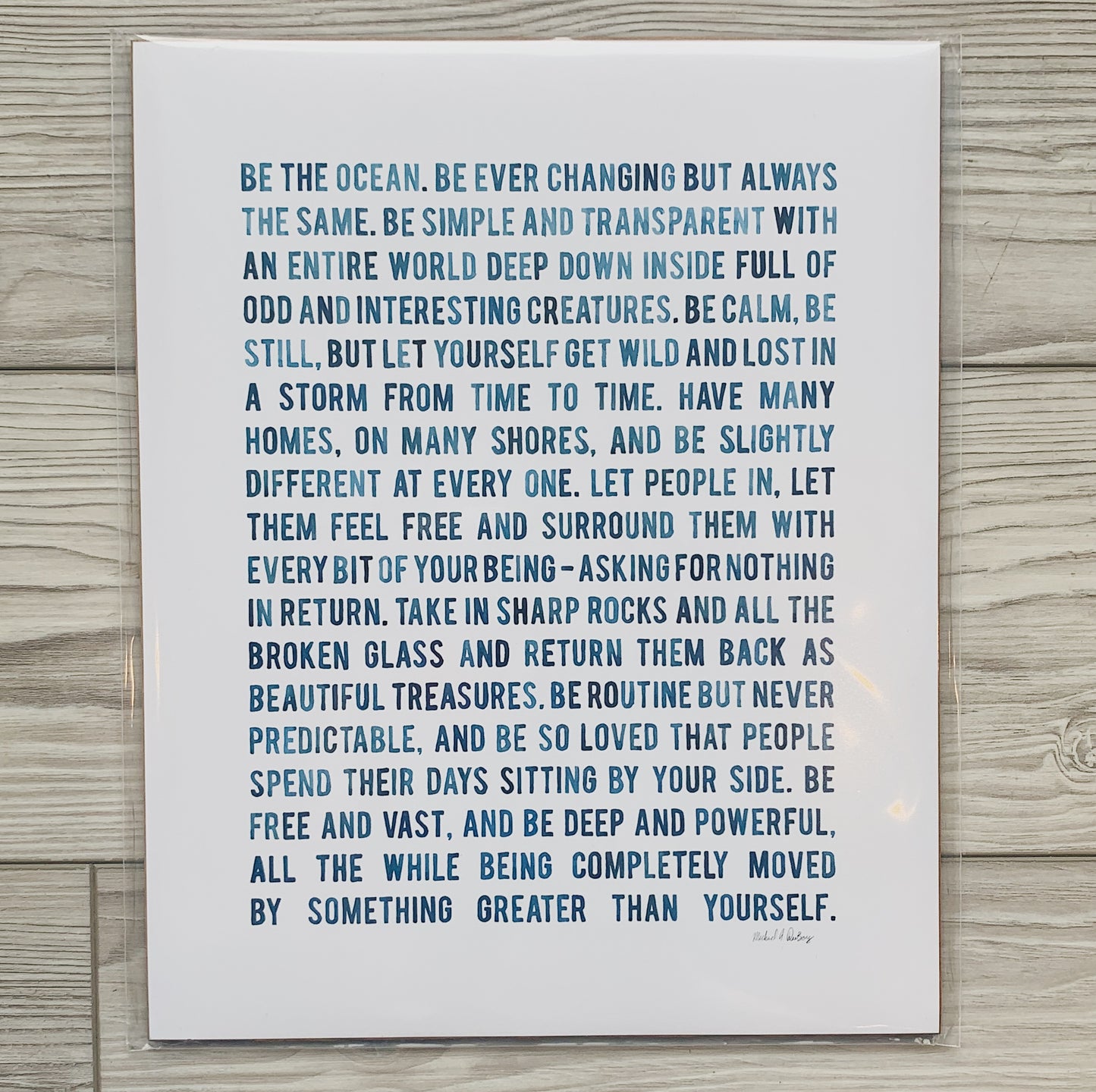 Be The Ocean Poem - 8x10