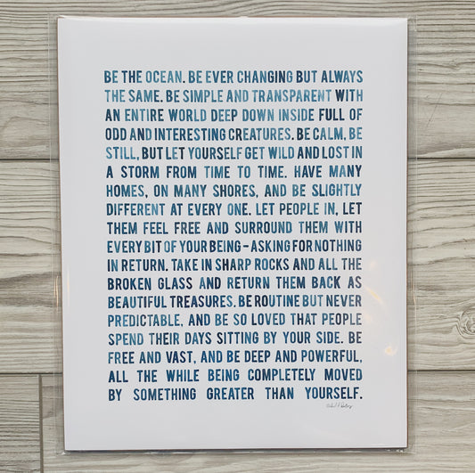 Be The Ocean Poem - 8x10