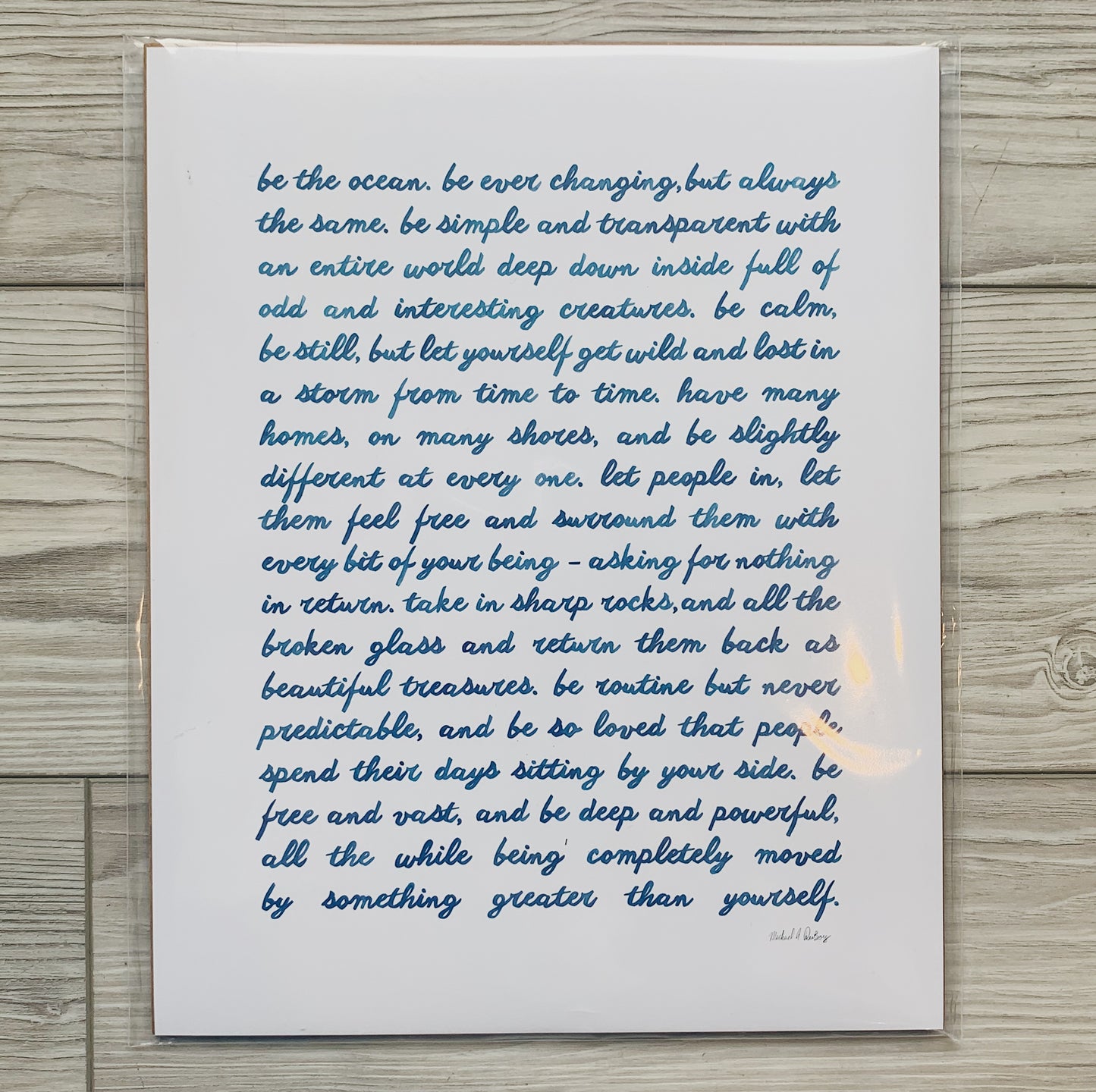 Be The Ocean Poem - 8x10