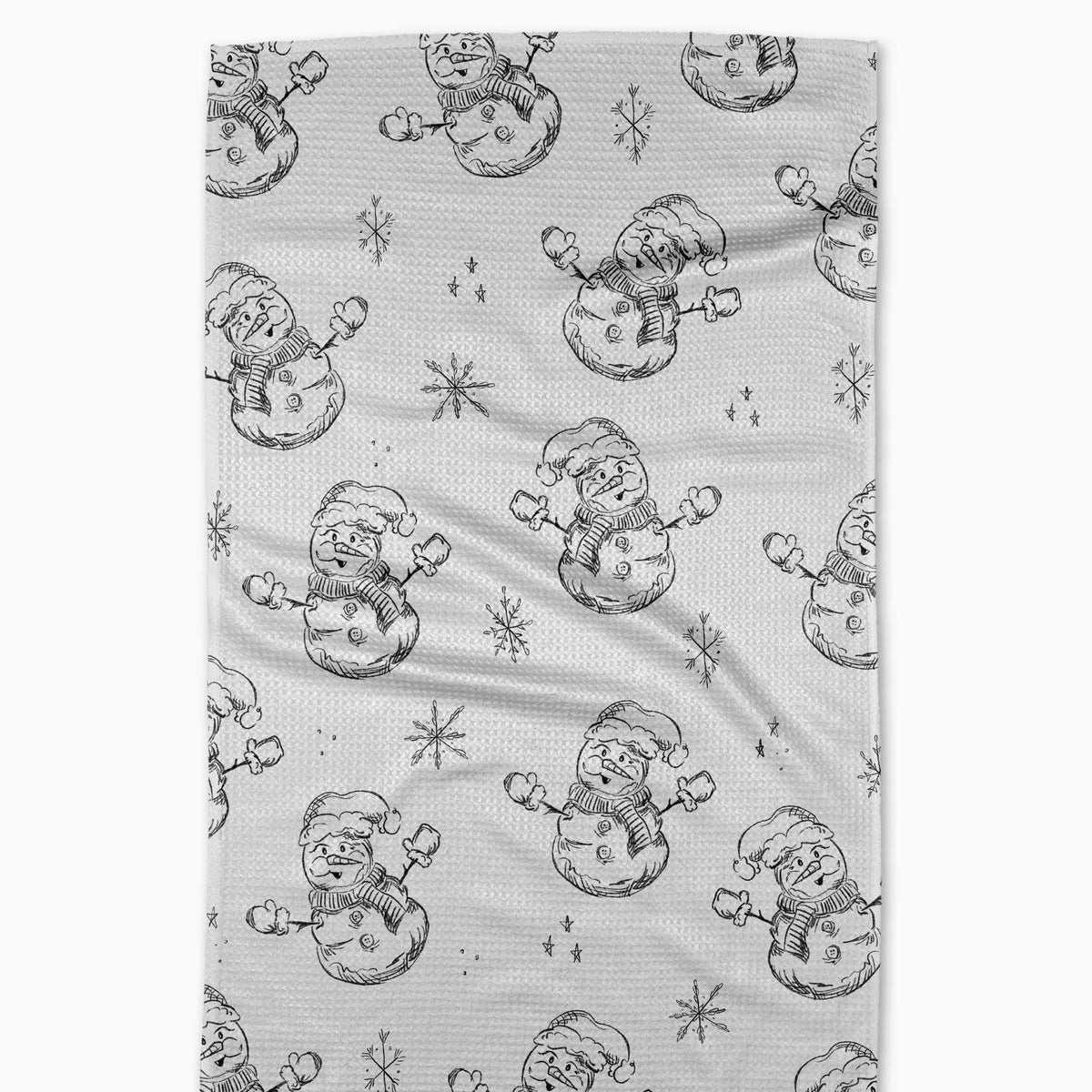 Snowmen Charcoal Tea Towel