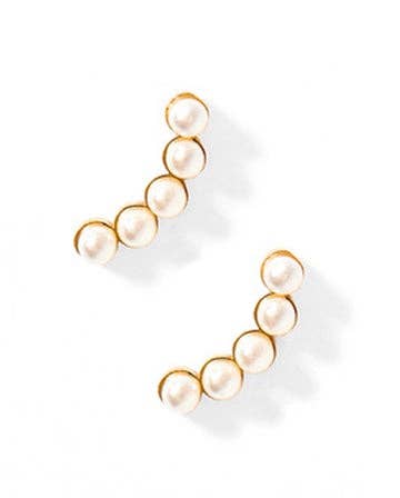 Screwback Stud Earrings - Abigail - Pearl