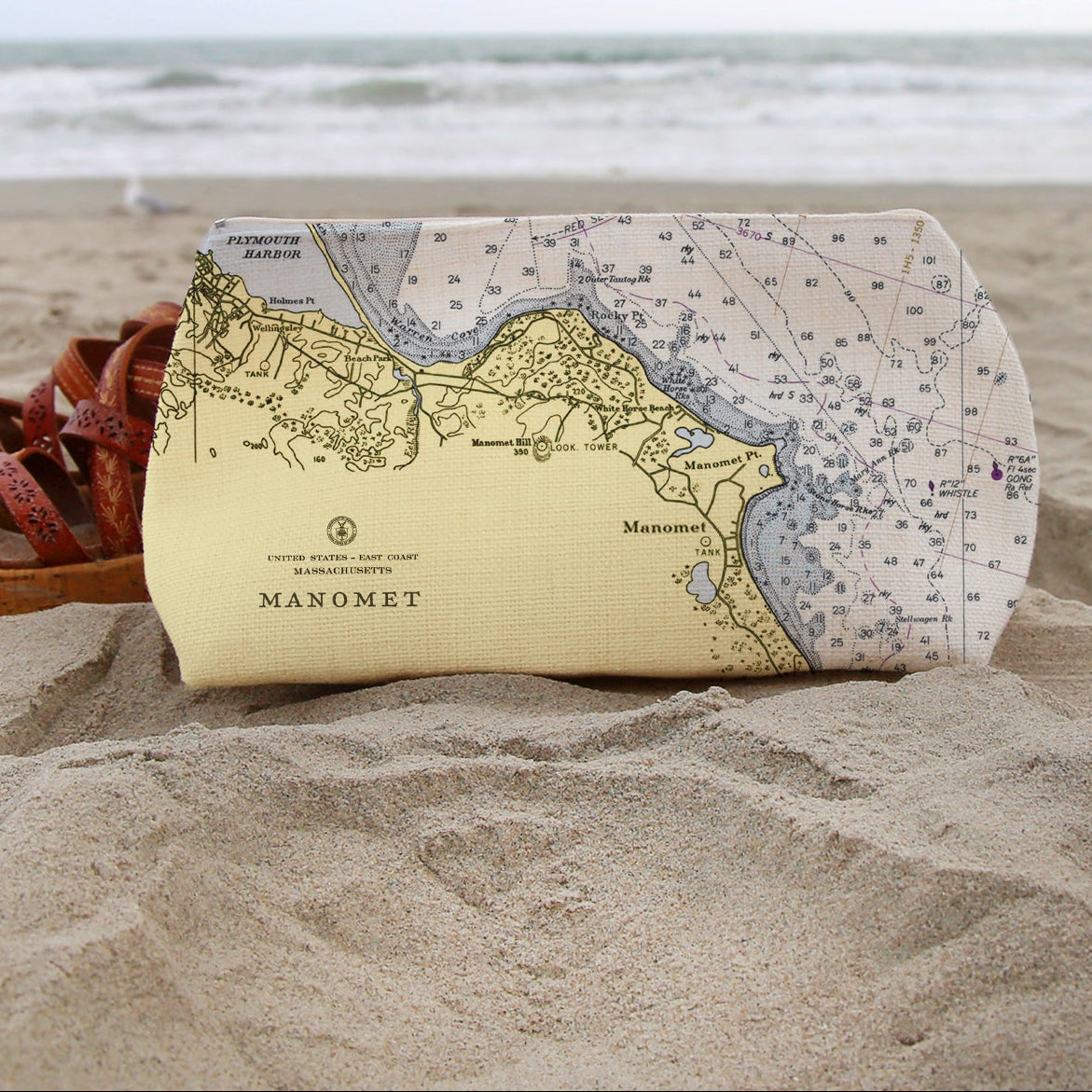 Manomet Nautical Chart Map - Travel Pouch