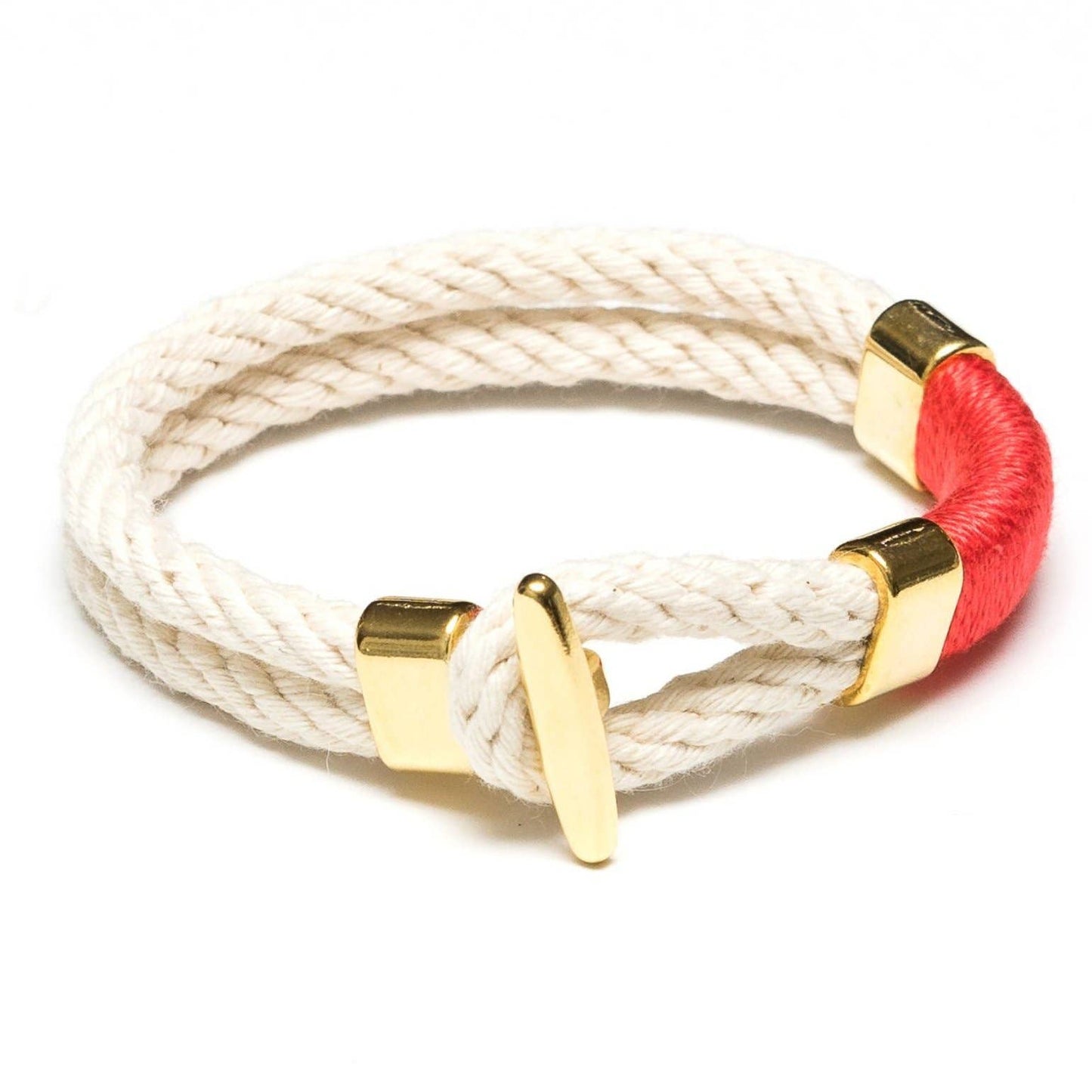 Cambridge Bracelet -  Ivory/Coral/Gold