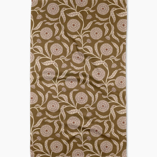 Falling Flowers Tea Towel