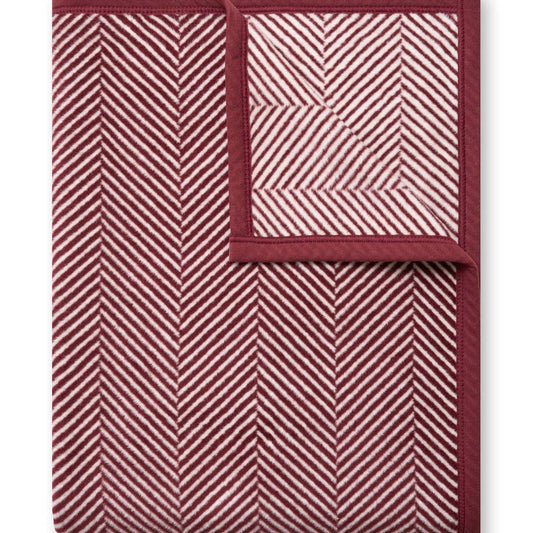 Harborview Herringbone Maroon Blanket: Midi Size