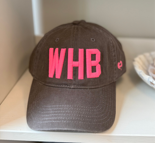 WHB Hat - Charcoal / Neon Pink