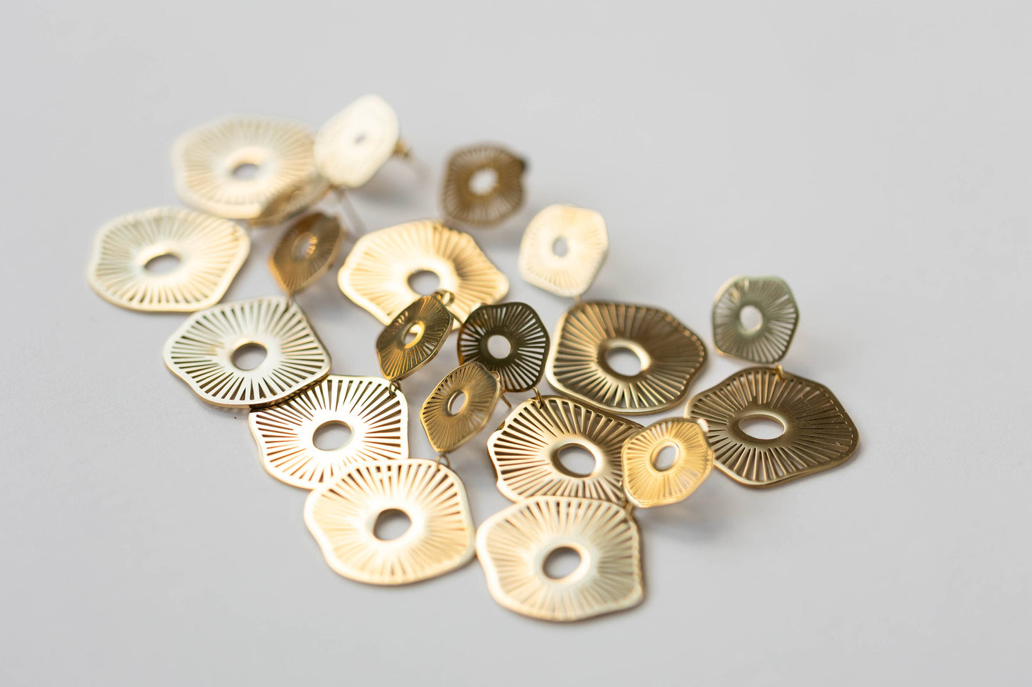 Gold Anemone Statement Earrings