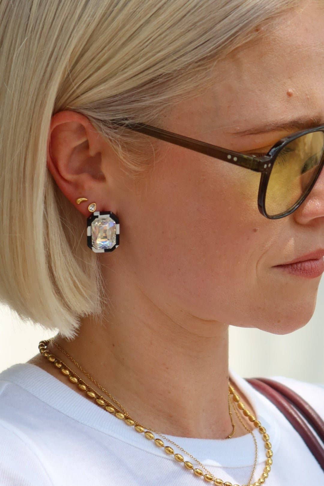 Screwback Stud Earrings - Paloma Pear Gold