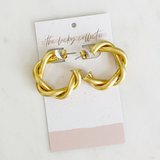Vintage Brass Twist Hoops: Vintage Brass