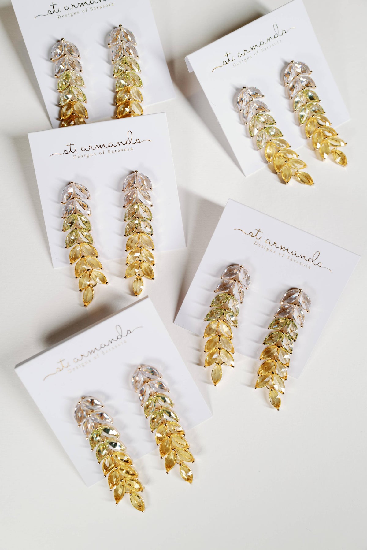 Canary Yellow Crystal Statement Earrings
