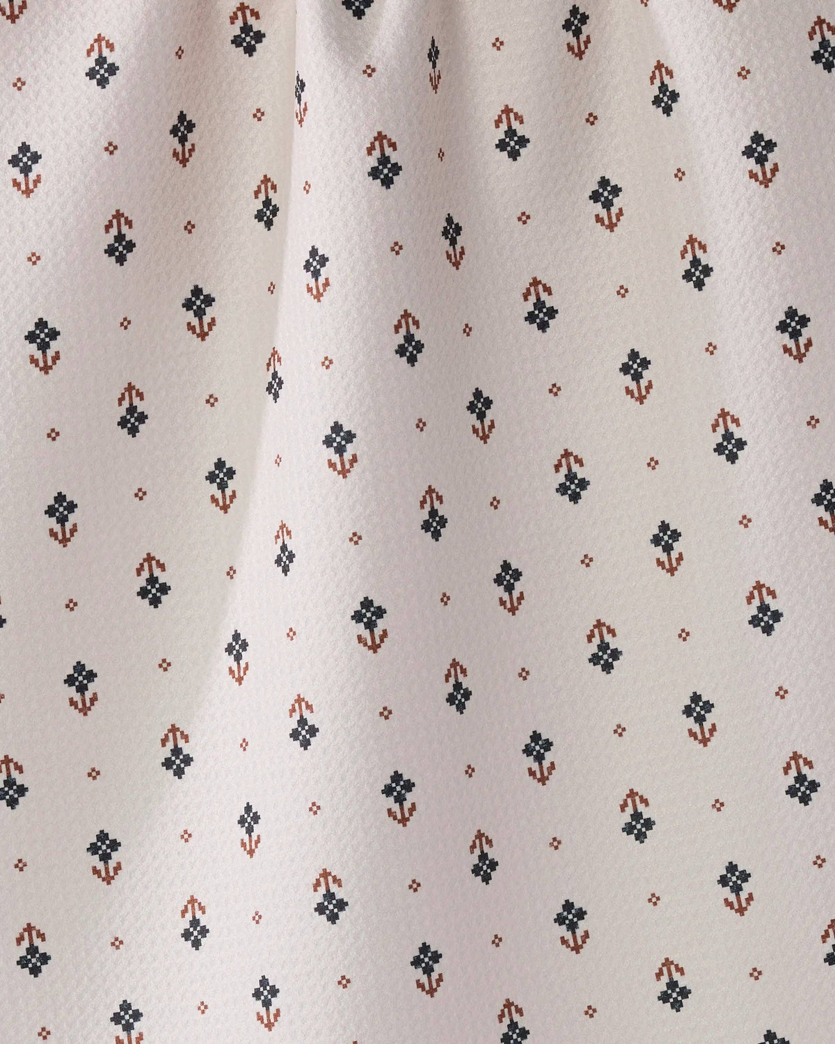 Folk Pixel White Tea Towel