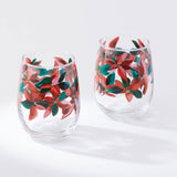 Wine Glass - Poinsettia