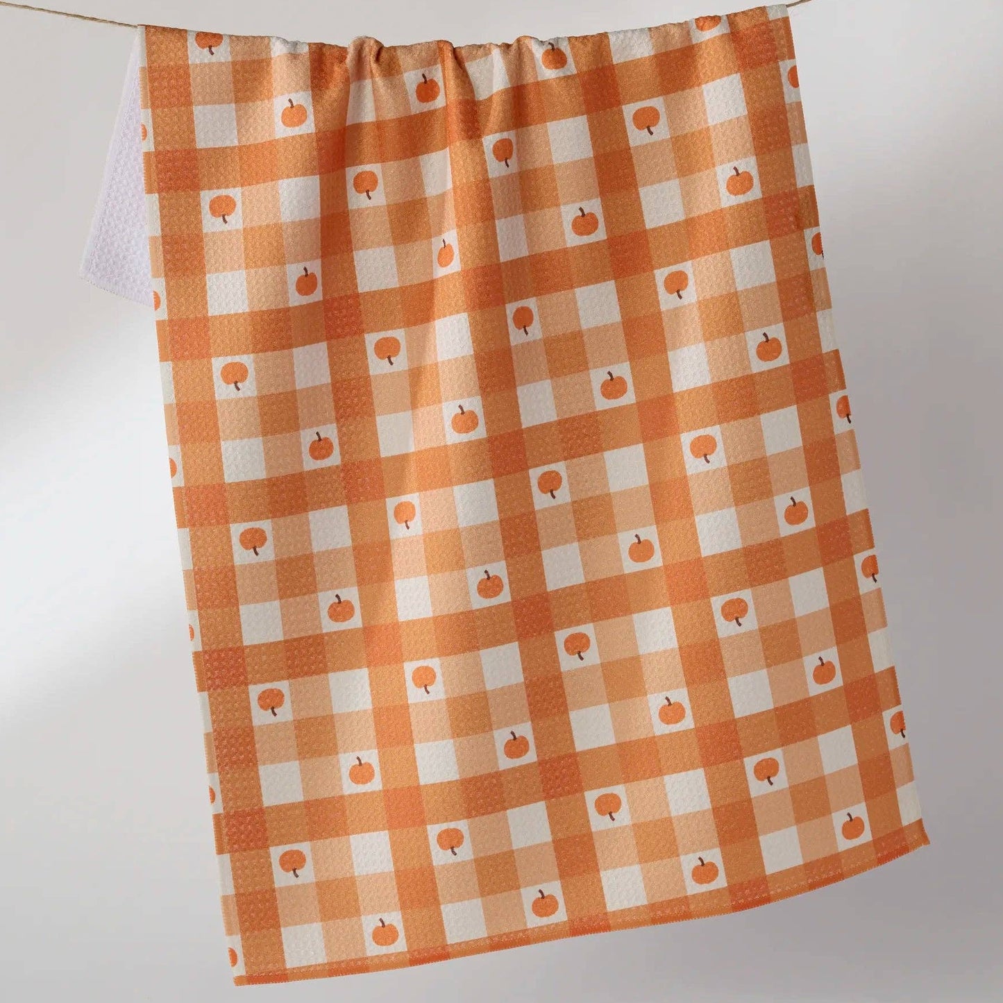 Pumpkin Check Tea Towel