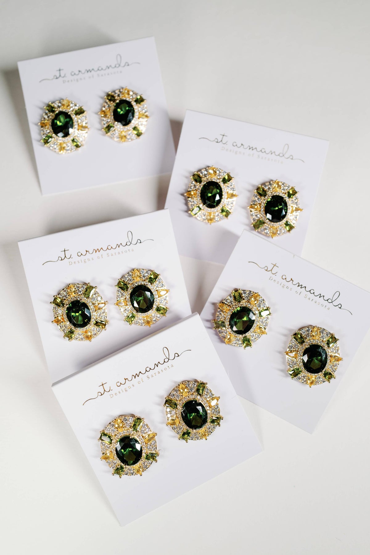 Olive & Canary Oval Luxe Statement Earrings