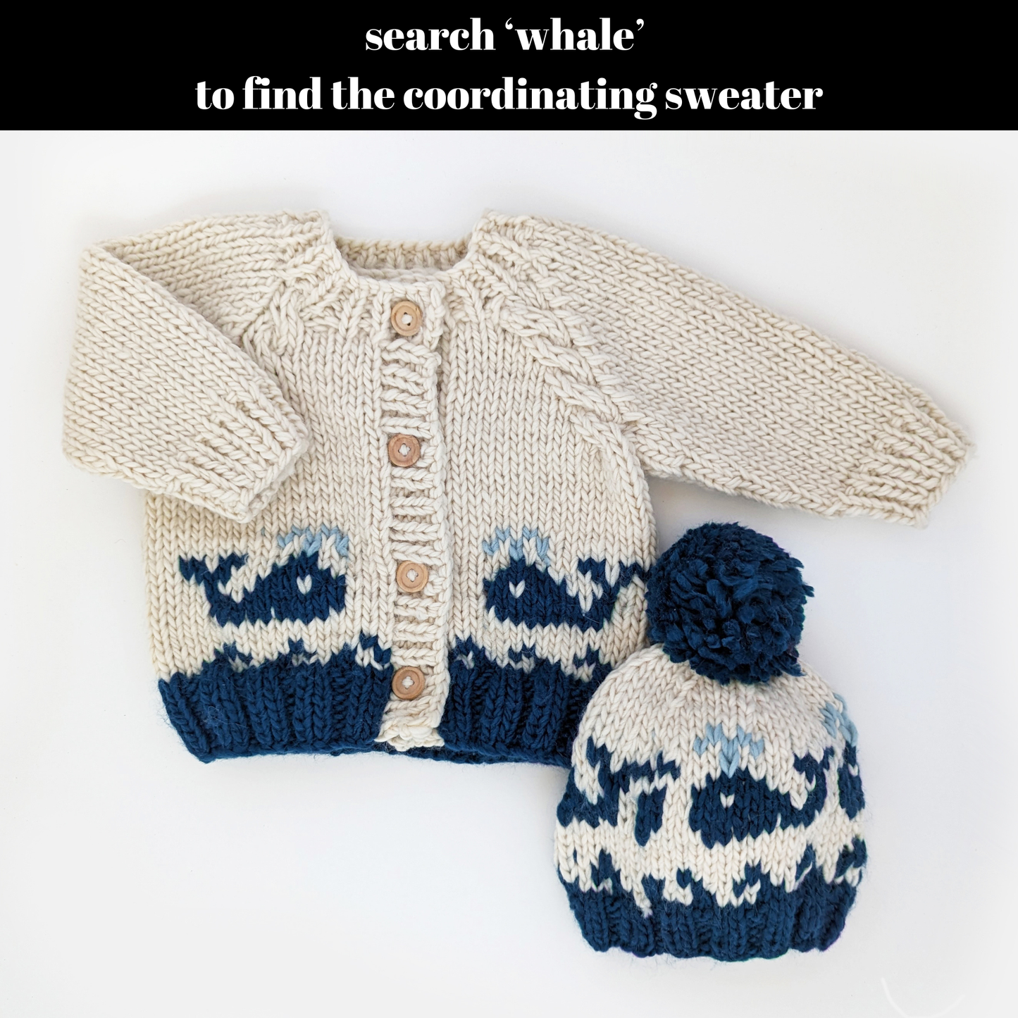 Whale Beanie Hat Baby & Kids: Medium (6-24 months)