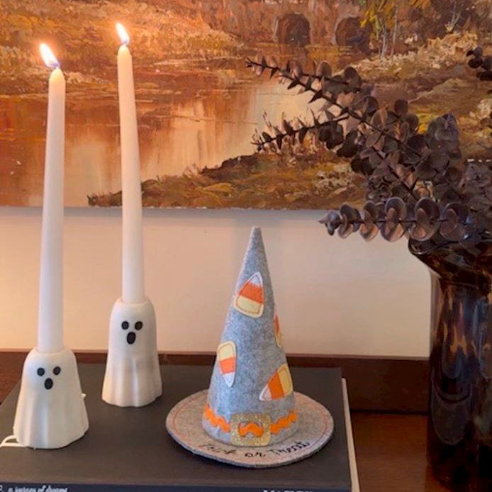Marble Ghost Taper Holder