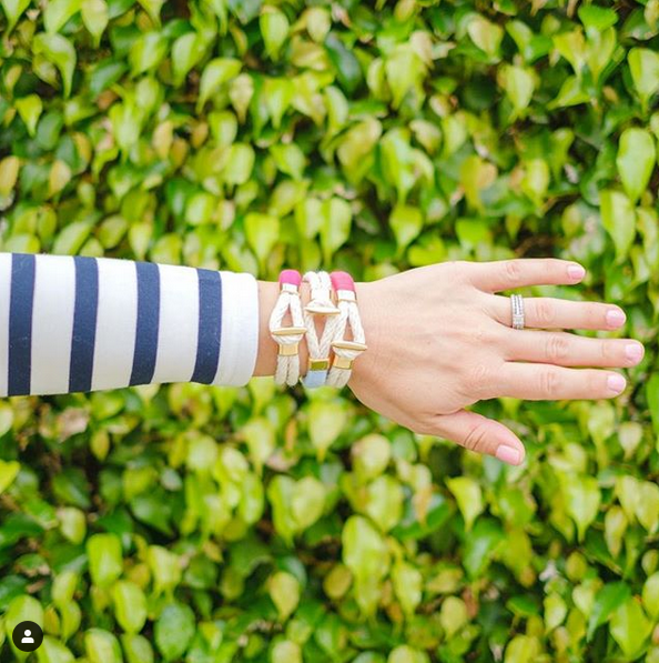 Cambridge Bracelet -  Ivory/Coral/Gold