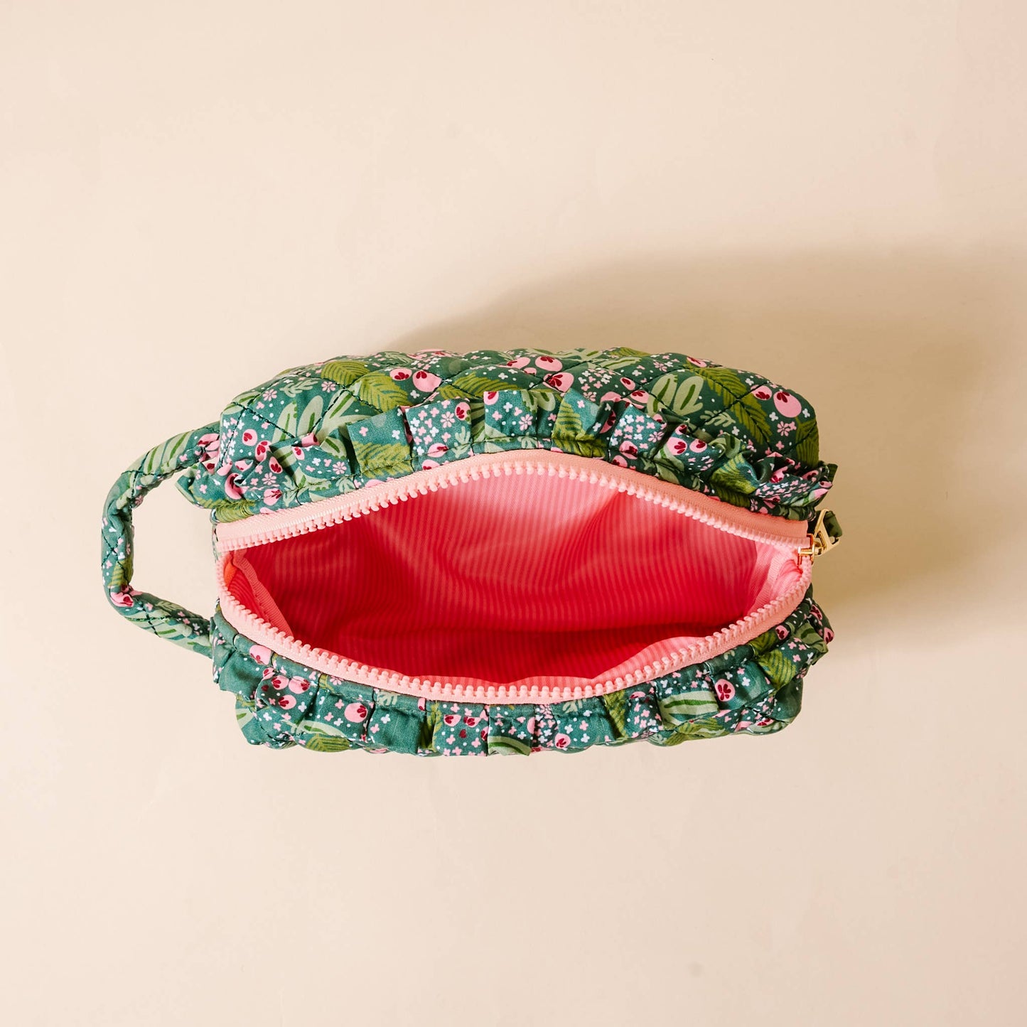 Quilted Cosmetic Pouch-Jolly Sprig