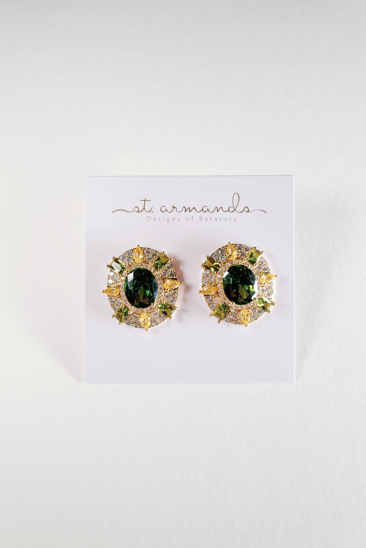 Olive & Canary Oval Luxe Statement Earrings