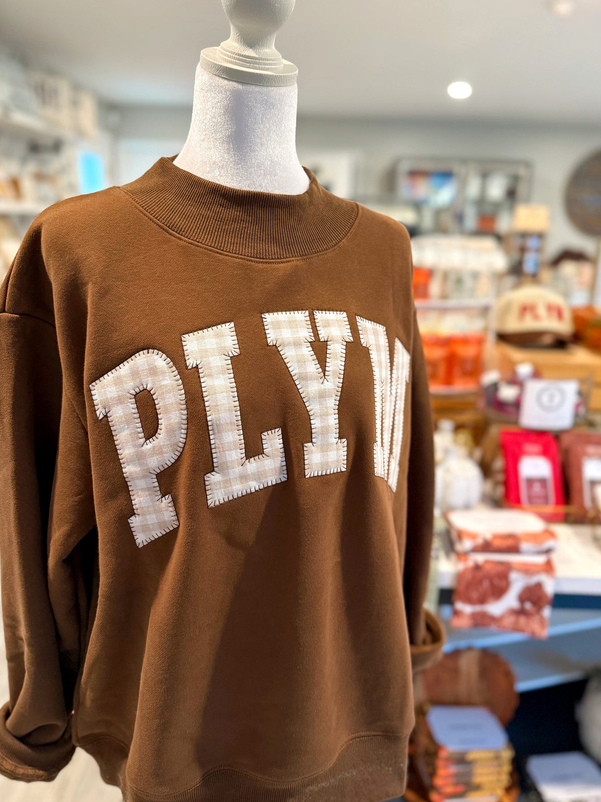 PLYM - Brown Gingham Mockneck
