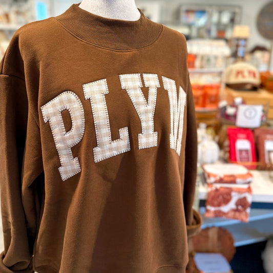 PLYM - Brown Gingham Mockneck