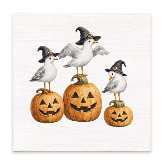 Witch Seagulls Block Sign