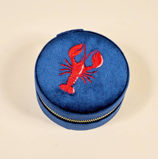 Round Velvet Jewelry Case – Lobster