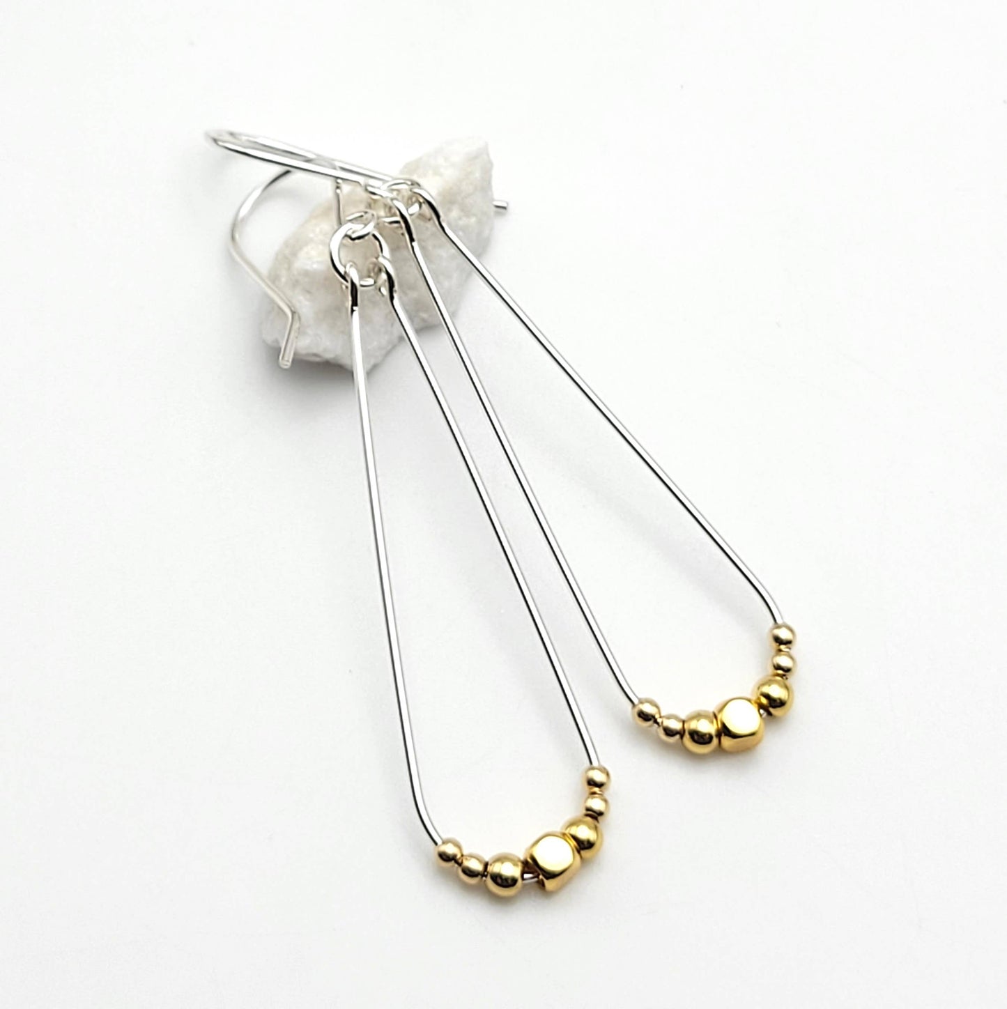 Sterling Silver and 14k Gold Filled Long Hoops