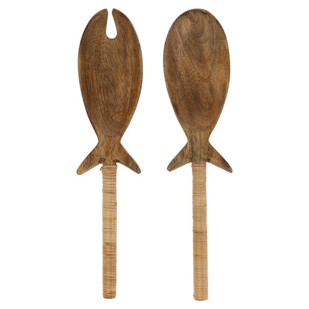 Fish Wood Serving Set