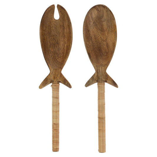 Fish Wood Serving Set